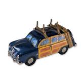 Limoges France Hand Painted Porcelain Woodie Station Wagon Box
