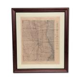 U.S. Geological Areal Survey Map, 1913 State of Ohio Framed