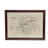Columbus 1893 Framed Norfolk and Western Railroad Terminal Facilities Map