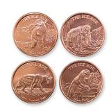 4pc Collection of Ice Age Series .999 Fine Copper Rounds