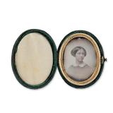 Nineteenth Century Cased Oval Portrait Daguerreotype of Rebecca Bacon