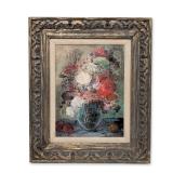 Oil on Board Painting, Floral Still Life, Signed