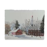 Jacquelyne A. Lotz (American, b. 1935) Original Watercolor on Paper, Deerfield MA., Signed