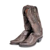 Pair of Lucchese 1883 Brown Leather Cowboy Boots