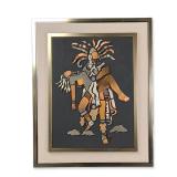 Los Castillo Style Mexican Mixed Metal Aztec Motif Wall Plaque