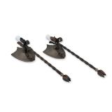 Pair of Wrought Iron Shield Wall Sconces