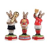 Trio of Royal Doulton Bunnykins World Cup Figurines