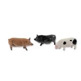 3pc Royal Doulton Glazed Porcelain Pig Figurines
