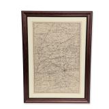 Central Ohio Reproduction Atlas Map Framed