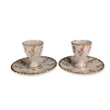 Pair of Sarreguemines Louis XV French Earthenware Egg Cups
