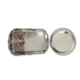 2pc Reed & Barton and Lunt Silver-Plated Trays