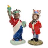 2pc Royal Doulton Bunnykins Patriotic Figurines