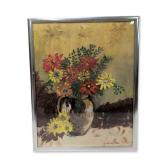 Lydia von Rhemen (20th century) Oil on Canvas Board, Floral Still Life, Signed