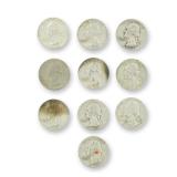 10pc Pre-1964 U.S. 90% Silver Washington Quarters