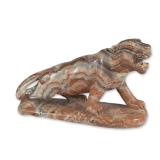 Mid-20th Century Carved Banded Onyx Lion Sculpture
