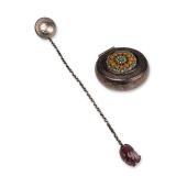 Two Silver and Gemstone Decorative Items
