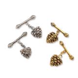2 Pairs of Mish New York Sterling Silver Pine Cone Cufflinks