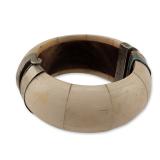 Bone and Metal Hinged Bangle