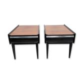 Pair of Lane Furniture Mid-Century Modern Walnut Side Tables