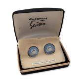 Wedgwood by Stratton Zodiac Cancer Jasperware Cufflinks with Case