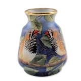 Moorcroft Enamels Miniature Limited Edition Vase, Zebra Finch