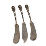 Three German .800 Silver Hildesheimer Rose Spreaders