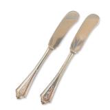 2pc Gorham Plymouth Pattern Sterling Silver Butter Spreaders
