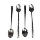 Set of 4 Gorham Camellia Sterling Silver Iced Tea Spoons