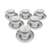 12pc Christofle Torsada Porcelain Demitasse Cups and Saucers
