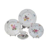 5pc Meissen Floral Porcelain Service Group