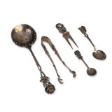 Five Piece German 800 Silver Hildesheimer Rose Utensils