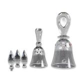 5pc Swarovski Silver Crystal Bells and Poplar Tree Figurines