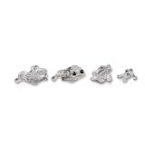4pc Swarovski Silver Crystal Frog Figurines