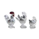 3pc Swarovski Silver Crystal Poultry Figurine