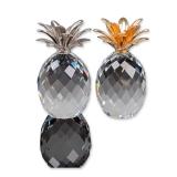 2pc Swarovski Silver Crystal Faceted Pineapple Figurines