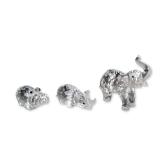 3pc Swarovski Crystal Animal Figurines, Hippo, Elephant & Rhino