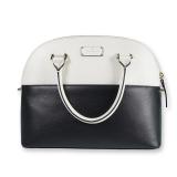 Kate Spade Black and White Dome Satchel with Gold Hardware and Strap