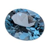 Oval Faceted Light Blue Topaz Gemstone
