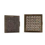 2pc Volupte and Rhinestone Brass Powder Compacts