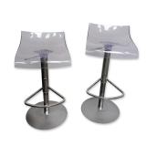 Pair of Ligne Roset Pam Crystal Bar Stools by Studio Archirivolto