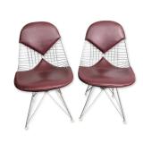 Pair of Eames DKR Bikini Wire Chairs