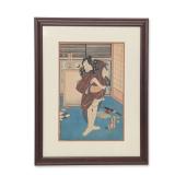 Utagawa Kunisada (Japanese 1786-1865) Woodblock Print, Horse Handler Sansaku