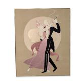 After Don Freedman (American 20th-21st century) Art Deco Silk Wall Art, At the Copa, Signed