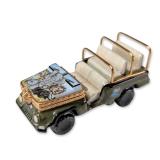 Limoges Hand Painted Porcelain Safari Vehicle Trinket Box