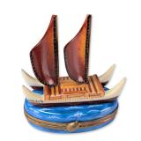 Limoges Peint Main Hokule'a Trinket Box