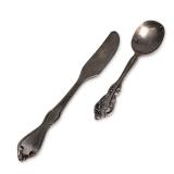 Two Oneida and International Silver-Plated Flatware Pieces