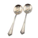 2pc Gorham Plymouth Pattern Sterling Silver Bouillon Spoons