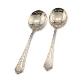 Pair of Gorham Plymouth Sterling Silver Soup Spoons