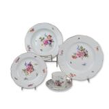 5pc Meissen Floral Porcelain Service Group