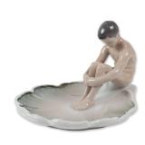 Bing & Grondahl Porcelain Boy on Lily Pad Figurine